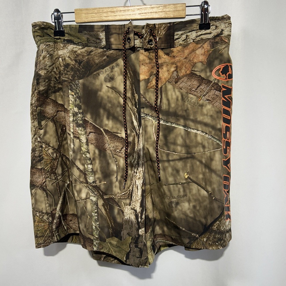 Men's MOSSY OAK BREAKUP Country Shorts Swim Trunks Surf Pool Size 36 Lined